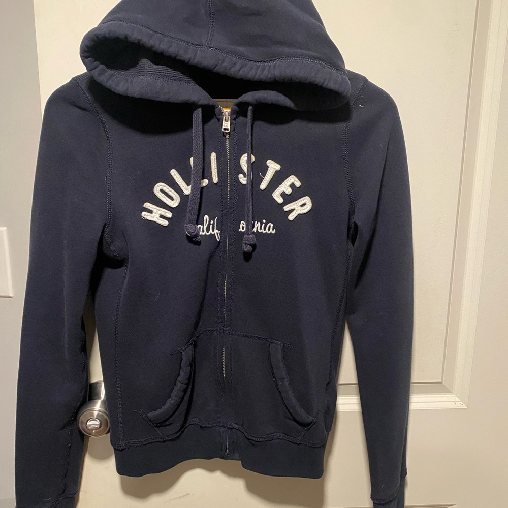 Hollister Dark Blue Zip-Up Hoodie